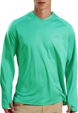 Men's UPF 50  Long Sleeve Sun Shirts UV Protection Hoodie Rash Guard Hiking Fishing Swim T Shirt
