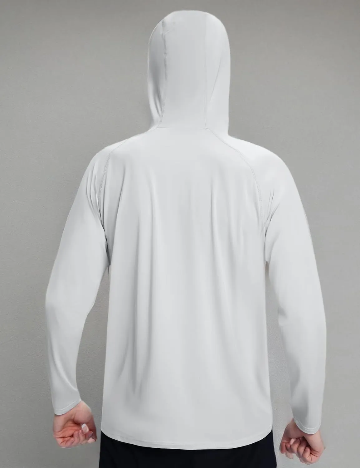 Men's UPF 50  Sun Protection Hoodie Shirts UV SPF Long Sleeve Rash Guard Fishing Swim Shirts Quick Dry