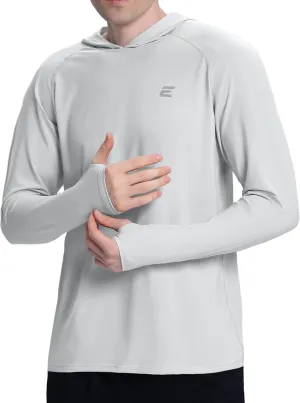 Men's UPF 50  Sun Protection Hoodie Shirts UV SPF Long Sleeve Rash Guard Fishing Swim Shirts Quick Dry