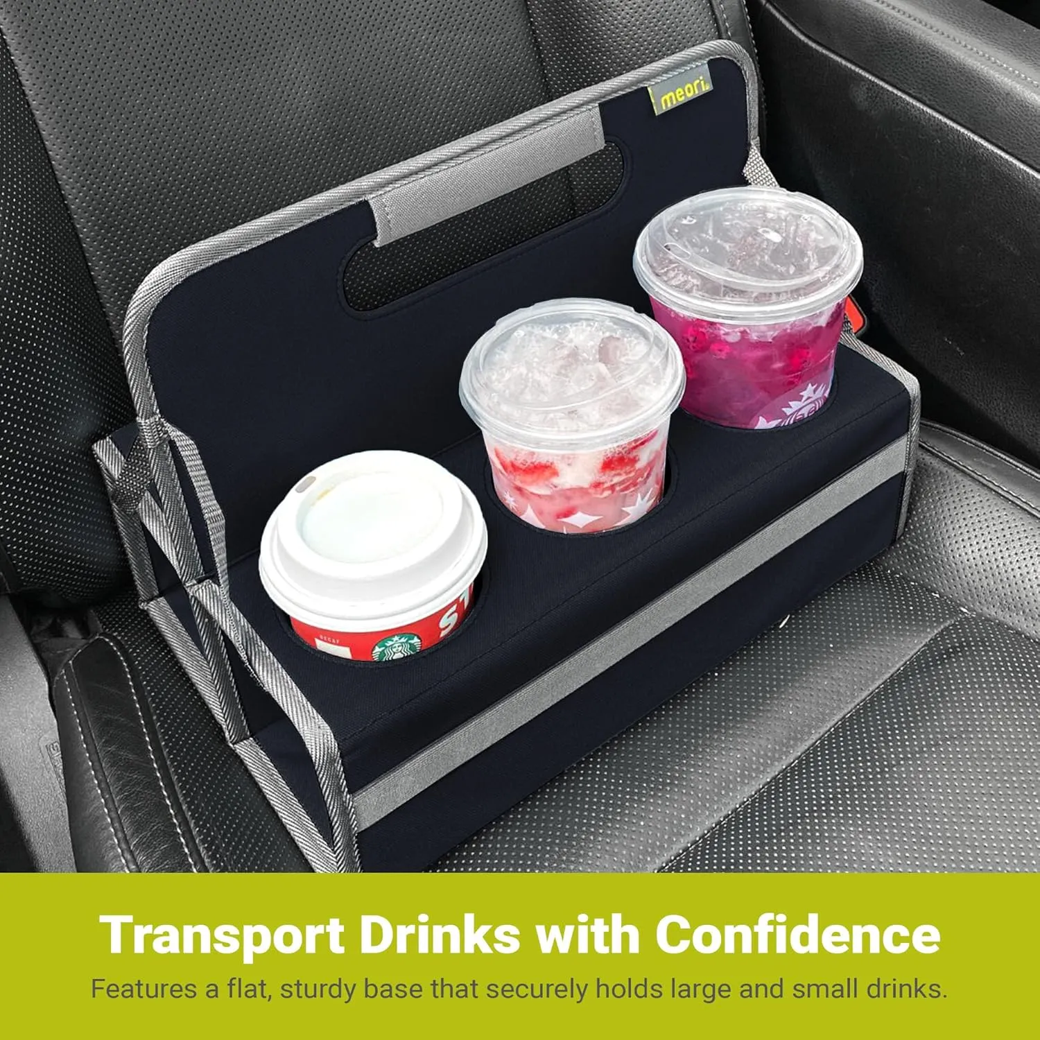 meori Reusable Drink Carrier 6 Cup, Take Out Cup Carrier, Collapsible, Coffee Carrier with Handle Wine, Cocktails, Portable Drink Caddy