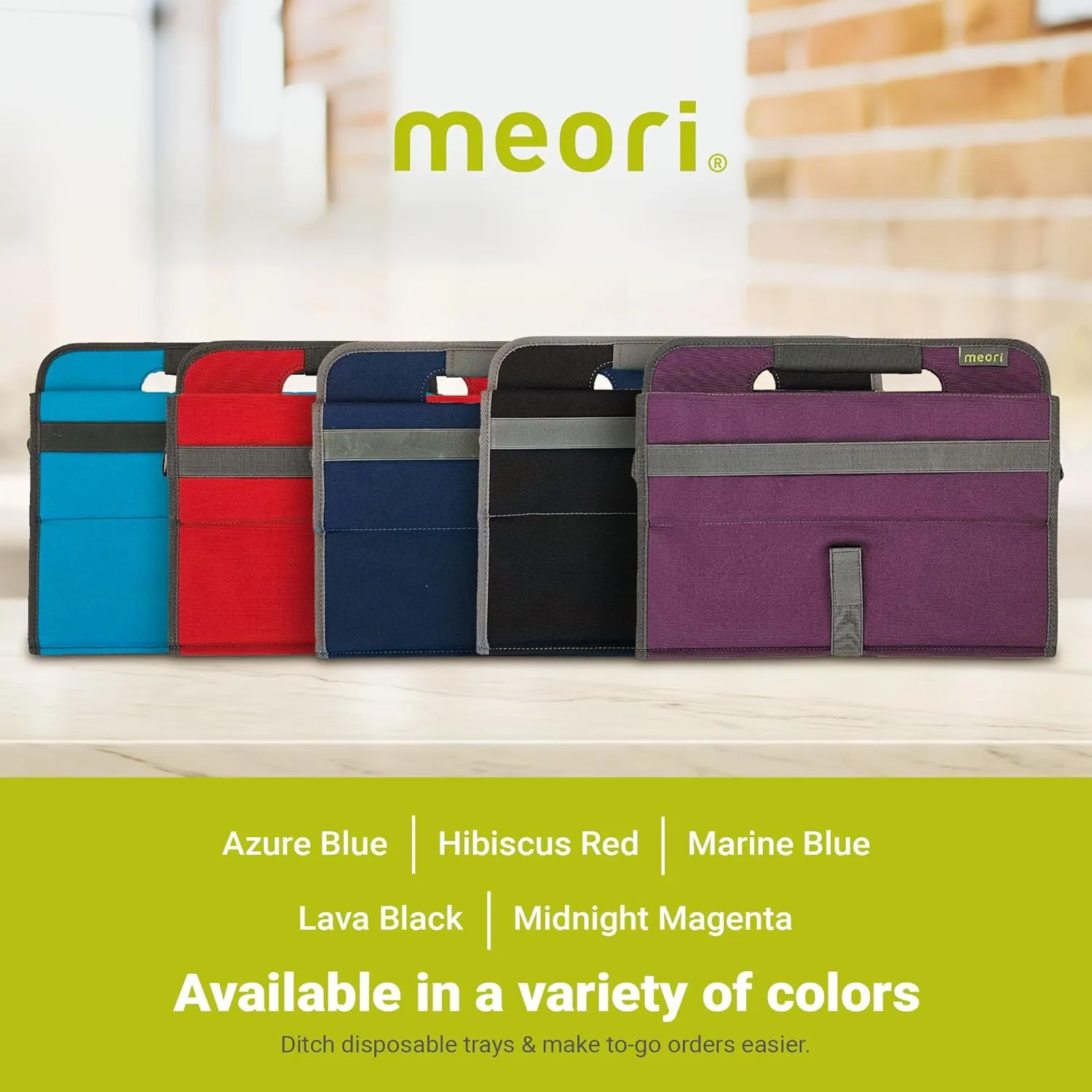 meori Reusable Drink Carrier 6 Cup, Take Out Cup Carrier, Collapsible, Coffee Carrier with Handle Wine, Cocktails, Portable Drink Caddy