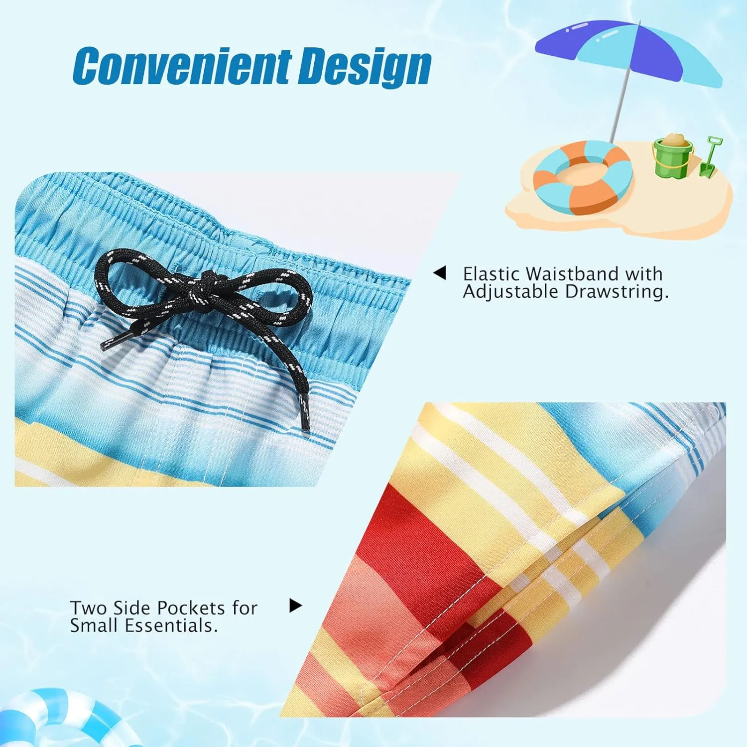 MERIABNY Boys Swim Trunks with Compression Liner Anti-Chafe Swimsuit for Ages 5-13