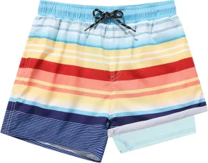 MERIABNY Boys Swim Trunks with Compression Liner Anti-Chafe Swimsuit for Ages 5-13