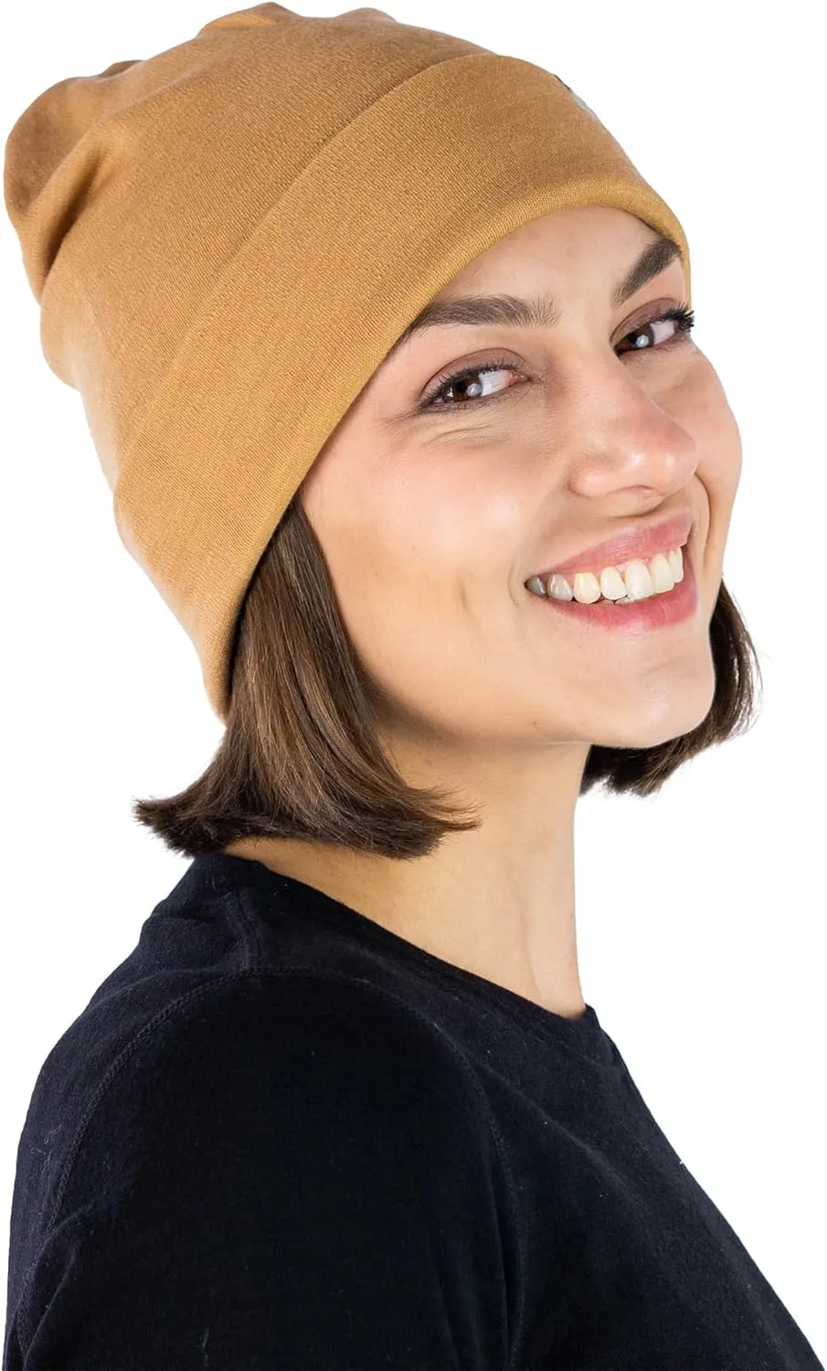 Merino Wool Beanie Men and Women – Cuff Merino Wool Hats for Men and Women - Unisex Adult Beanie Hat and Socks