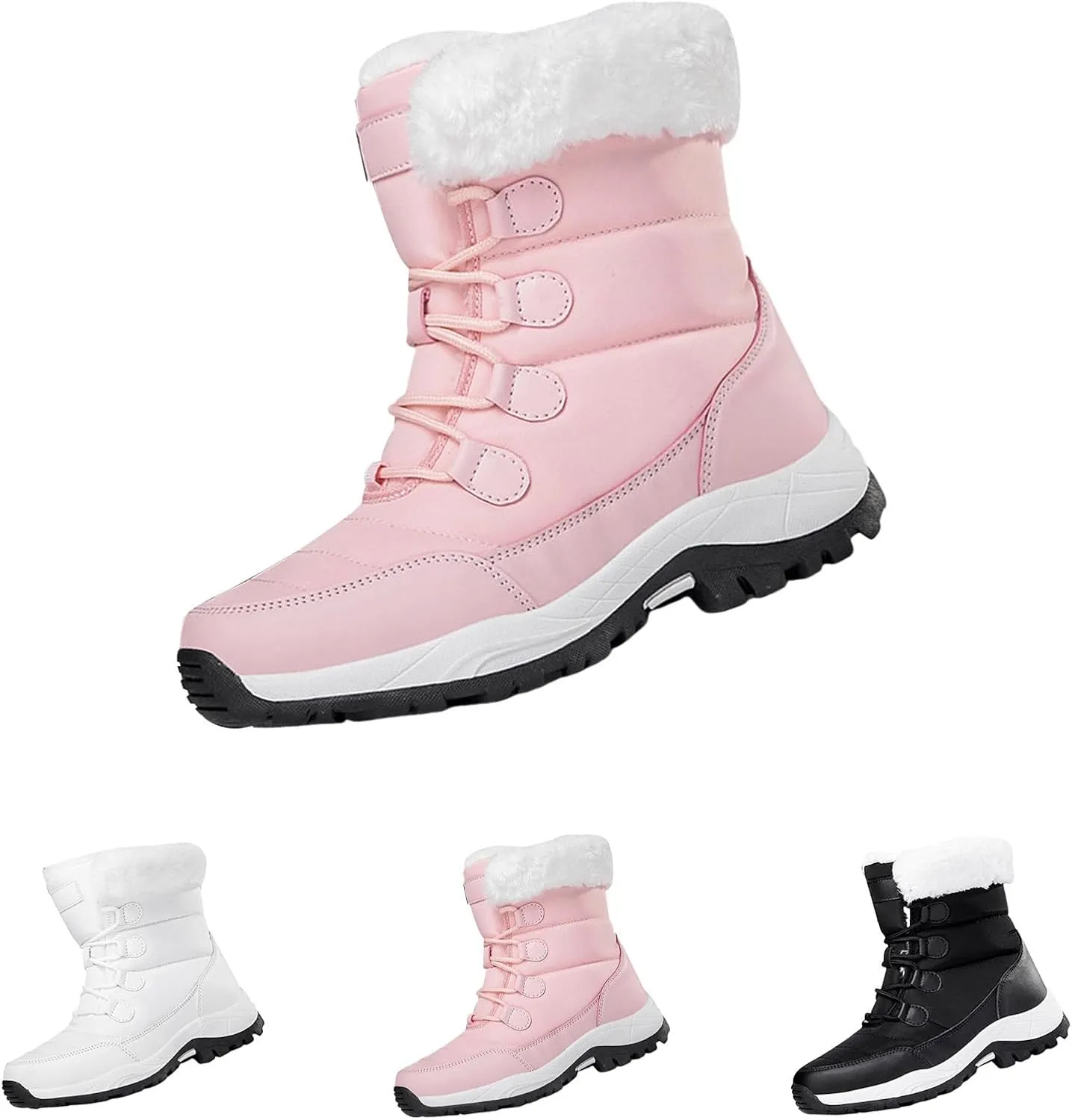 Mid Calf Snow Boots for Women Men Women's New Winter Warm Padded Thickened Non Slip Outdoor Cotton Shoes