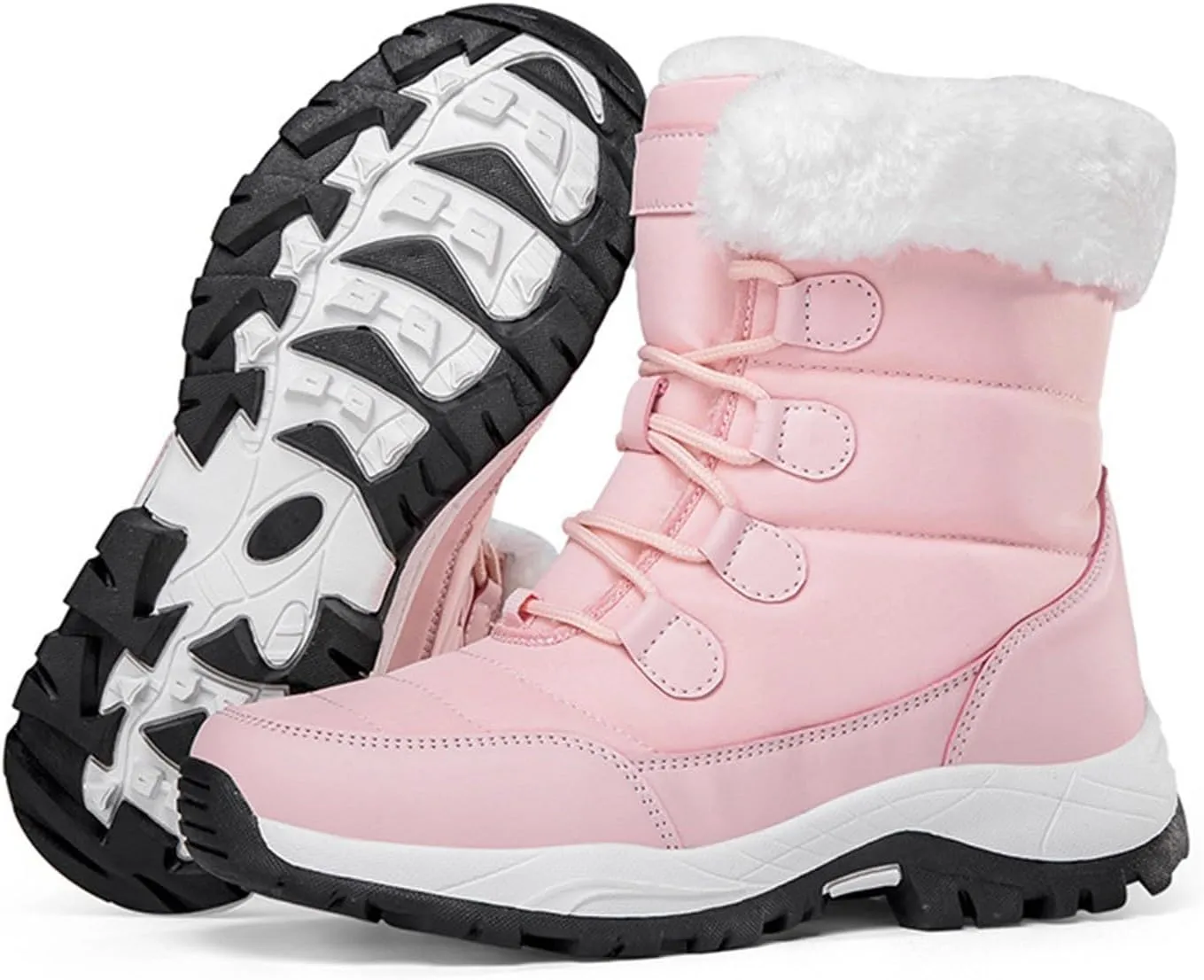 Mid Calf Snow Boots for Women Men Women's New Winter Warm Padded Thickened Non Slip Outdoor Cotton Shoes