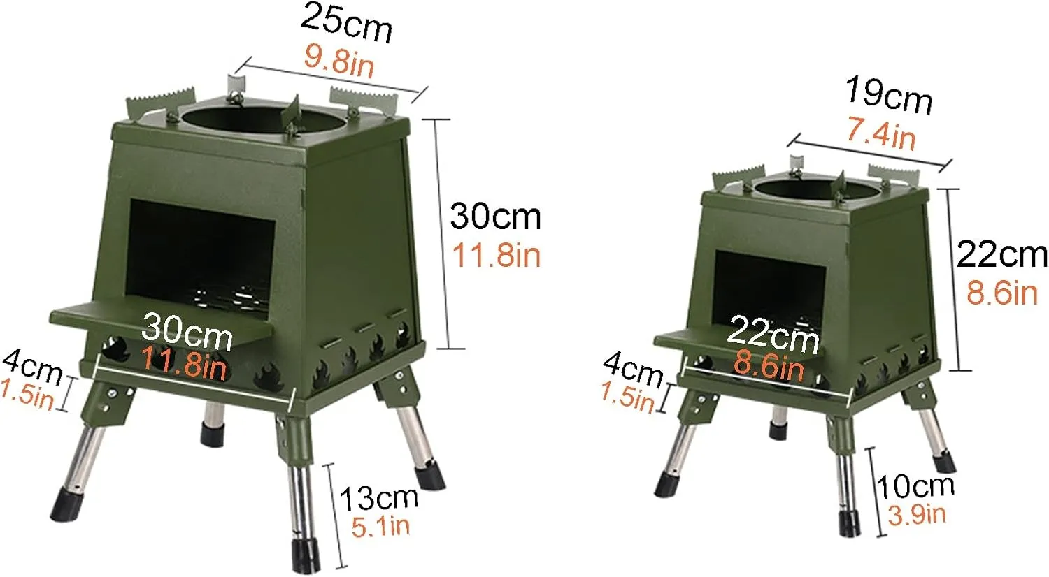Mobile Wood Stove Heater, Portable Tent Wood Burning Camping Stove Chimney kit, Stainless Steel, for Home Heating Cooking, Outdoor Travel Picnic BBQ
