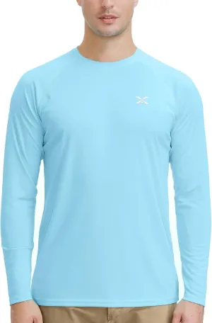 MOHEEN Men's Long Sleeve Rashguard UPF 50  Sun Shirts Quick Dry Hiking Fishing Swim T-Shirt M-3XL
