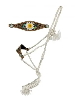 Mule Tape Halter ~ White Flower