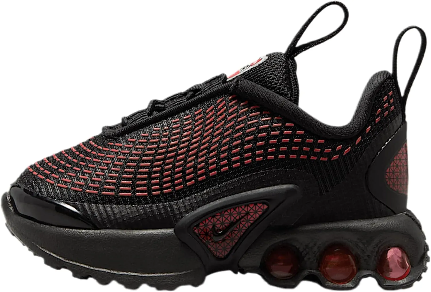 Nike Air Max Dn Baby/Toddler Shoes (FN4452-006, Black/Black/Bright Crimson/Black)