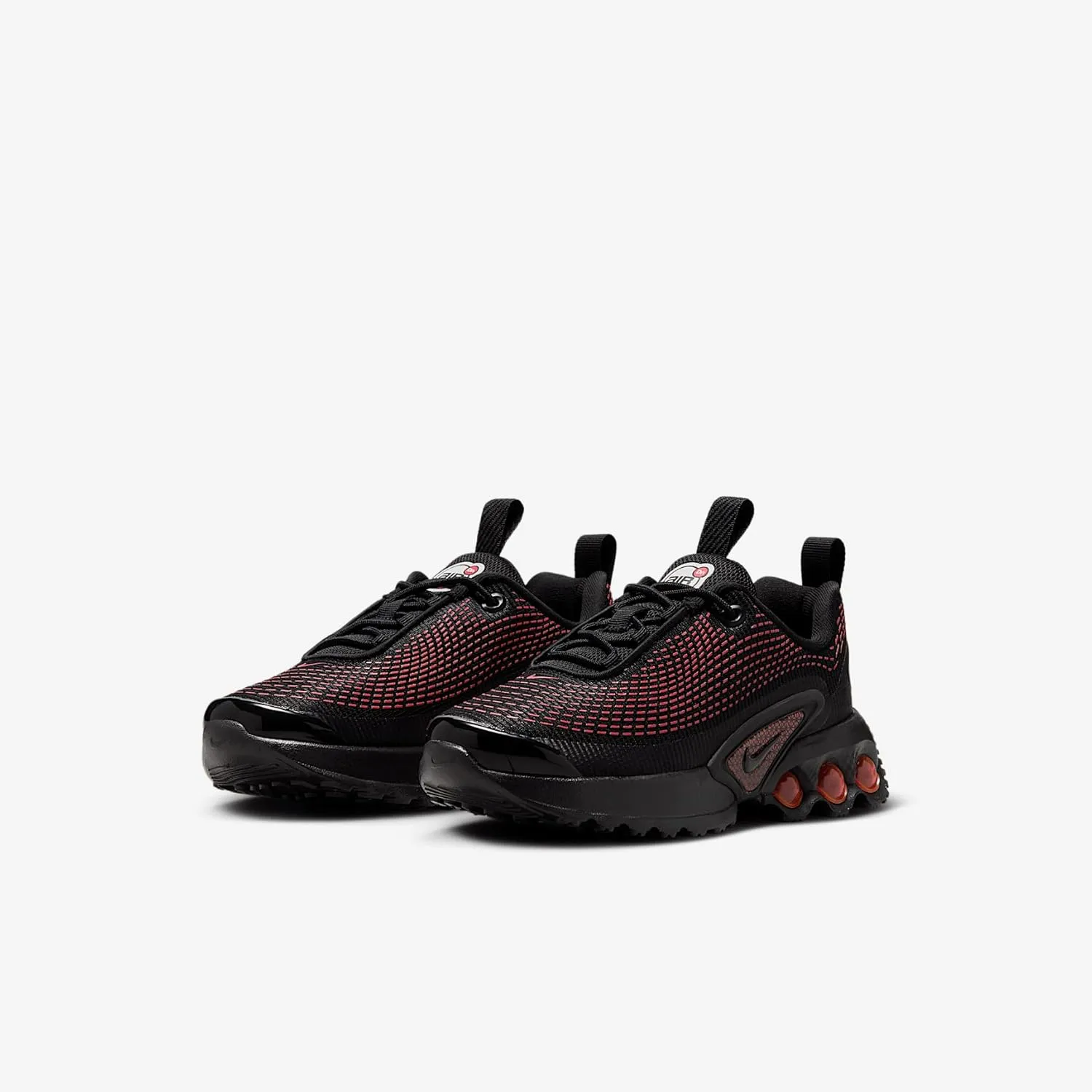 Nike Air Max Dn Little Kids' Shoes (FN4453-006, Black/Black/Bright Crimson/Black)