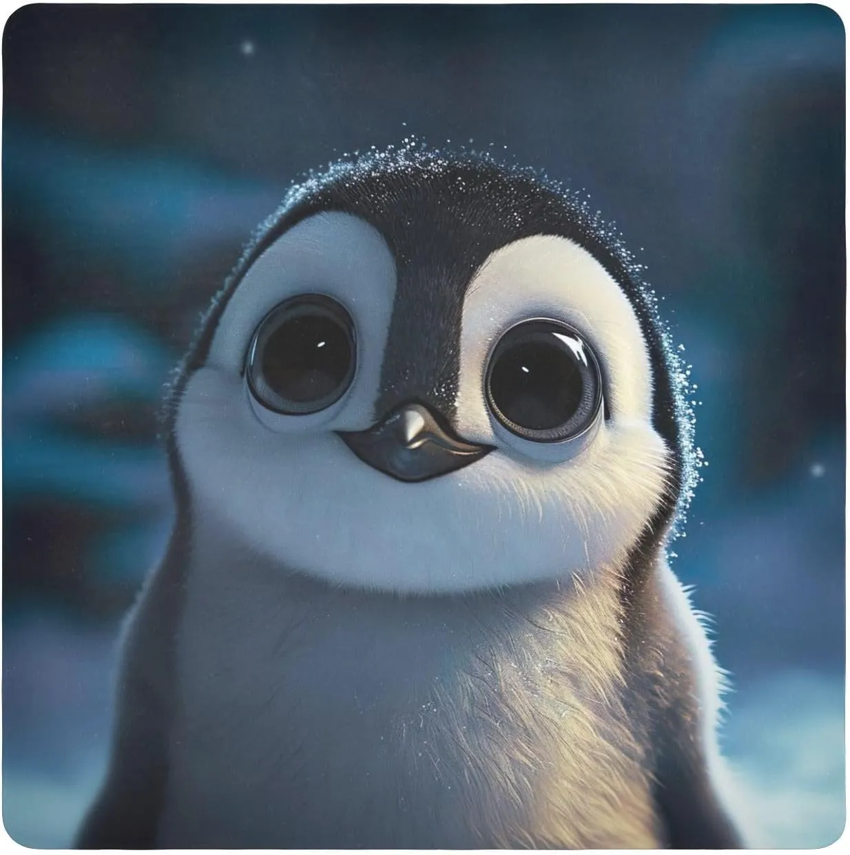 ODAWA Digital Camera Lens Protector 21.7 In, Cute Penguin Big Eyes Open Lay Flat Makeup Bag, Washable Lens Pouch for Camera, Laptops, Cosmetic