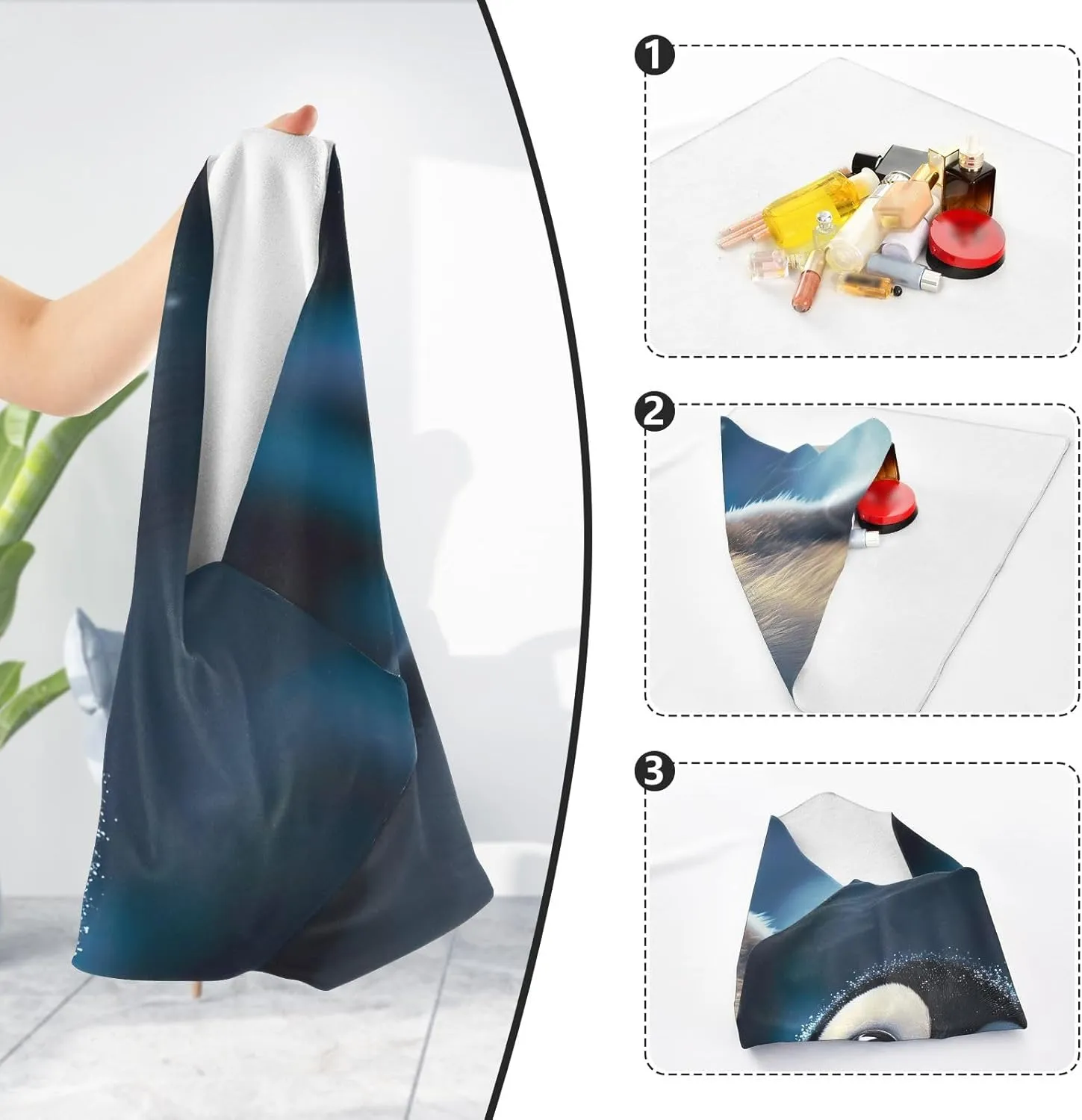 ODAWA Digital Camera Lens Protector 21.7 In, Cute Penguin Big Eyes Open Lay Flat Makeup Bag, Washable Lens Pouch for Camera, Laptops, Cosmetic