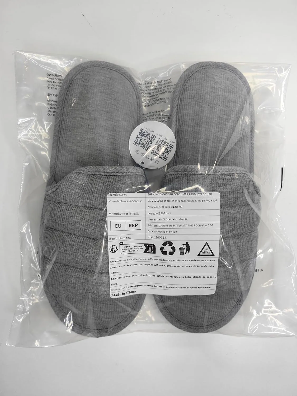 ofoot Mens Cotton Open Toe House Flat Slippers,Male Breathable Summer Indoor Slides, Memory Foam Anti Slip Sole