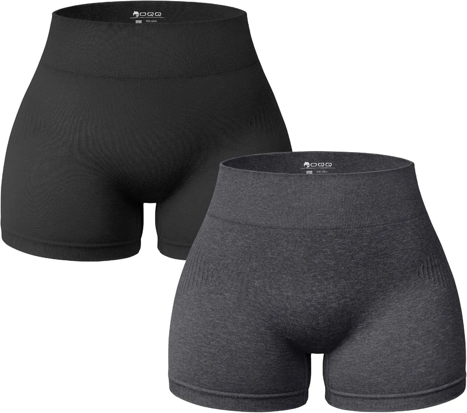 OQQ Women 2 Piece Shorts Butt Lifting High Waist Tummy Control Yoga Athletic Workout Shorts