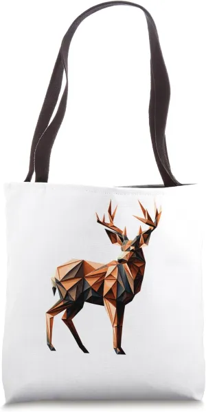 Origami Art Mule Deer Tote Bag