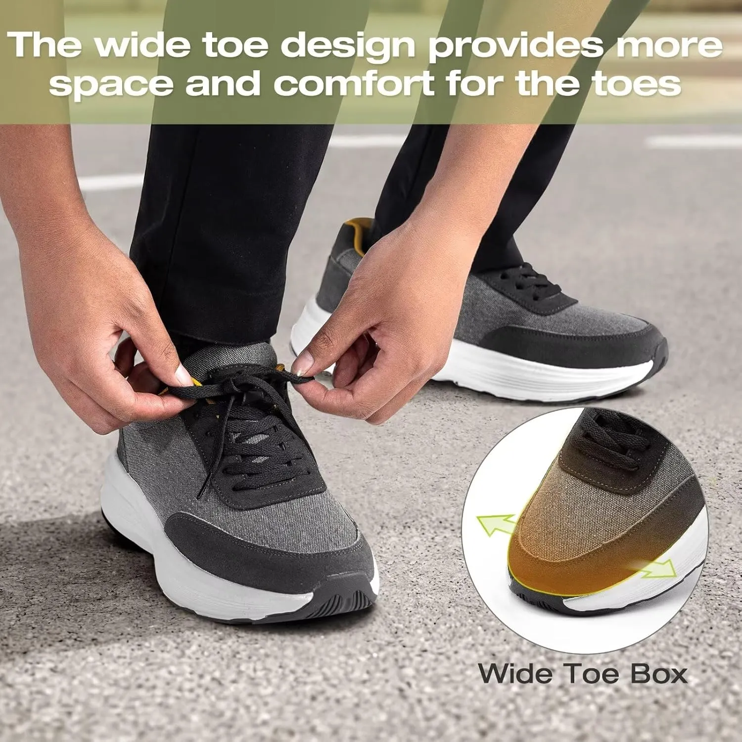 OrthoComfoot Men's Orthopedic Fashion Sneakers: Comfortable Casual Arch Support Walking Shoes for Plantar Fasciitis and Flat Feet, Orthotic Tennis Work Shoes for Foot and Heel Pain
