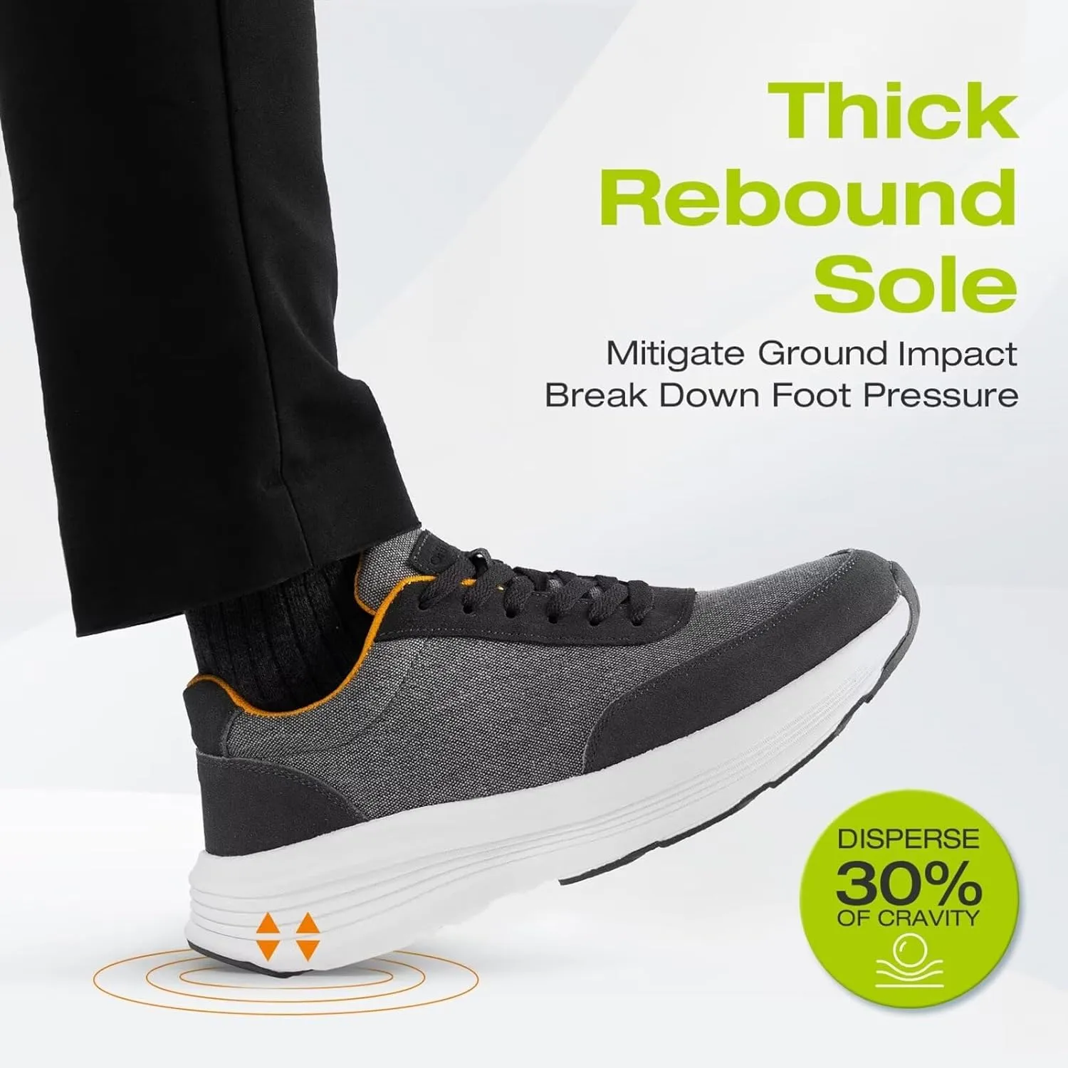 OrthoComfoot Men's Orthopedic Fashion Sneakers: Comfortable Casual Arch Support Walking Shoes for Plantar Fasciitis and Flat Feet, Orthotic Tennis Work Shoes for Foot and Heel Pain