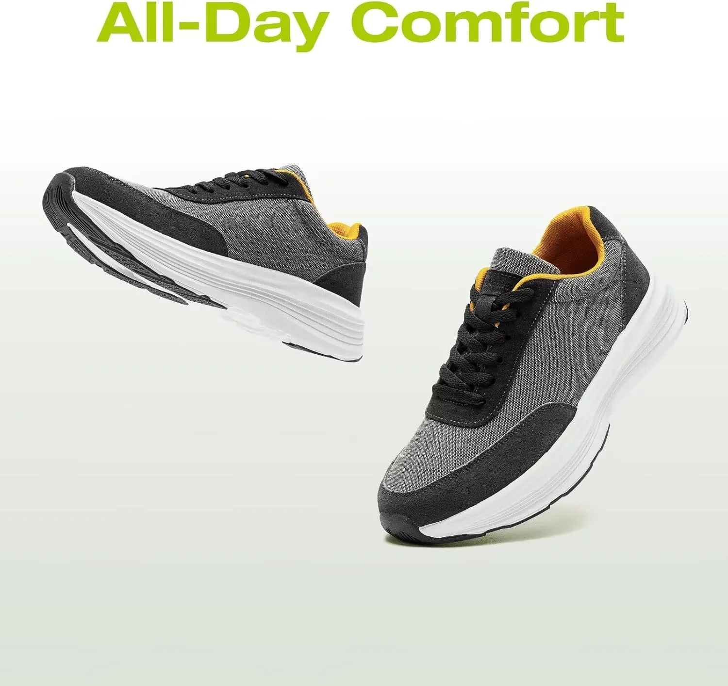 OrthoComfoot Men's Orthopedic Fashion Sneakers: Comfortable Casual Arch Support Walking Shoes for Plantar Fasciitis and Flat Feet, Orthotic Tennis Work Shoes for Foot and Heel Pain