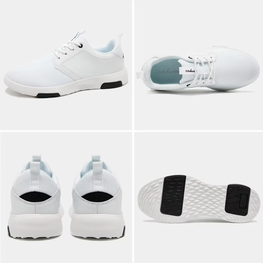 OrthoComfoot Men's Orthopedic Fashion Sneakers with Arch Support: Comfortable Plantar Fasciitis Walking Shoes, Casual Breathable Flat Feet Shoes for Foot and Heel Pain Relief