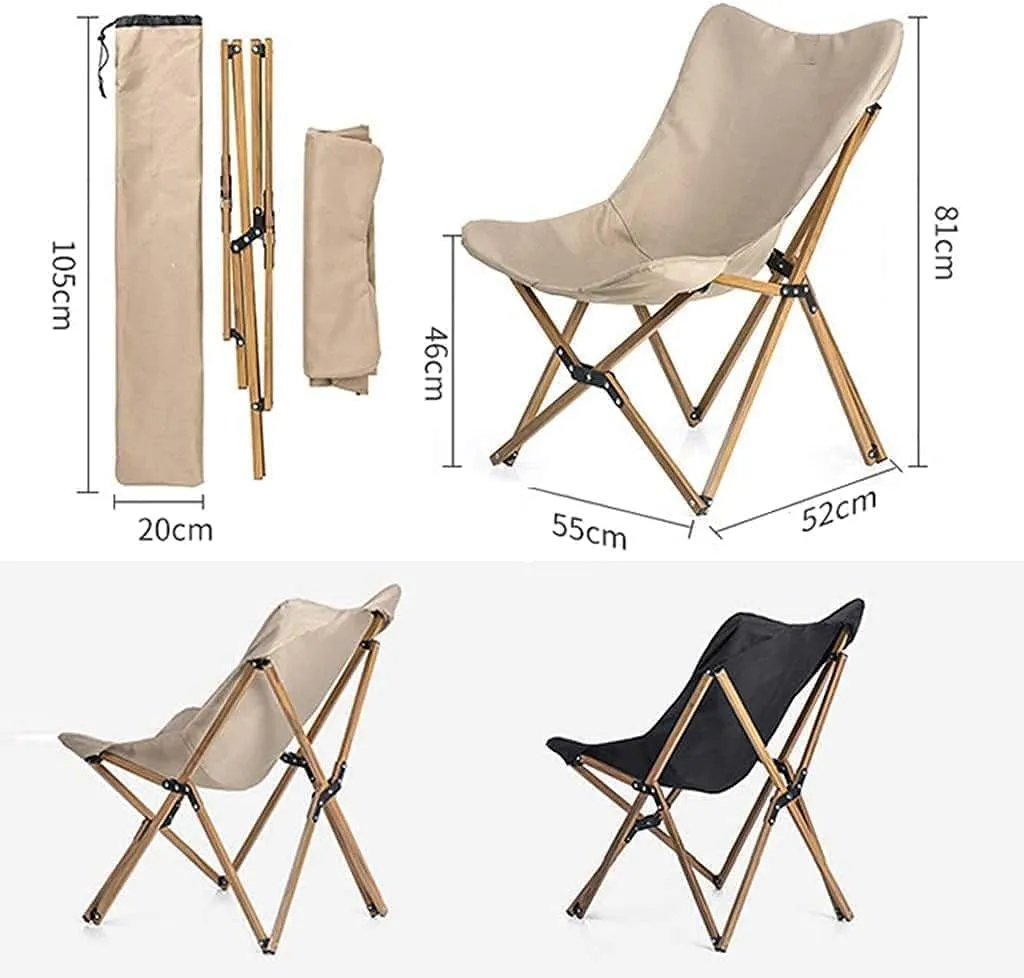 Outdoor Camp Chairs, Outdoor Camping Chair Portable Folding Chair Fishing Chair Sandy Beach Recliner for Camp BBQ Picnic Beach Park Lawn Chairs Adults(B)