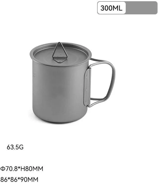 Outdoor camping pure titanium portable water cup camping ultra-light folding cup(300ml)