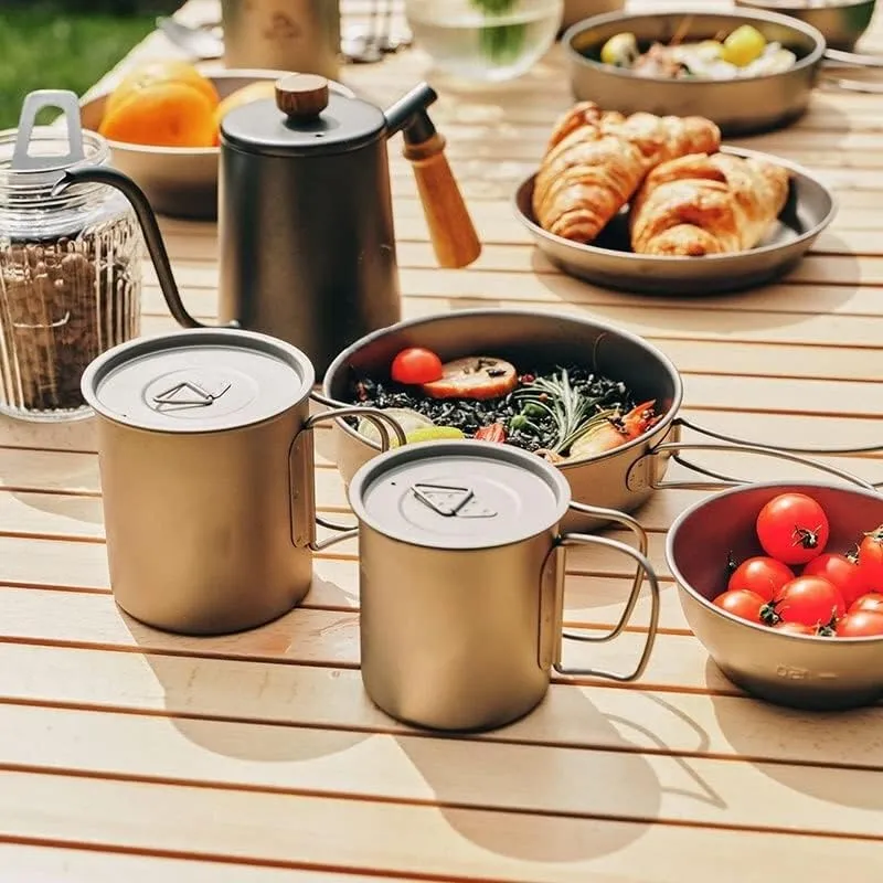 Outdoor camping pure titanium portable water cup camping ultra-light folding cup(300ml)
