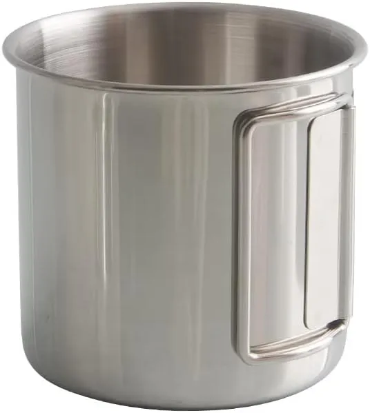 Outdoor stainless steel 304 mug with foldable handle picnic portable camping mug 2pc
