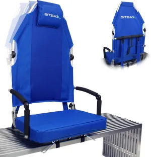 Padded Bleacher Seat – The Ultimate Reclining Stadium Chair with Full Back & Neck Support and 360° Swivel – Lightweight, Foldable, and Portable with Backpack Straps - Patent Pending