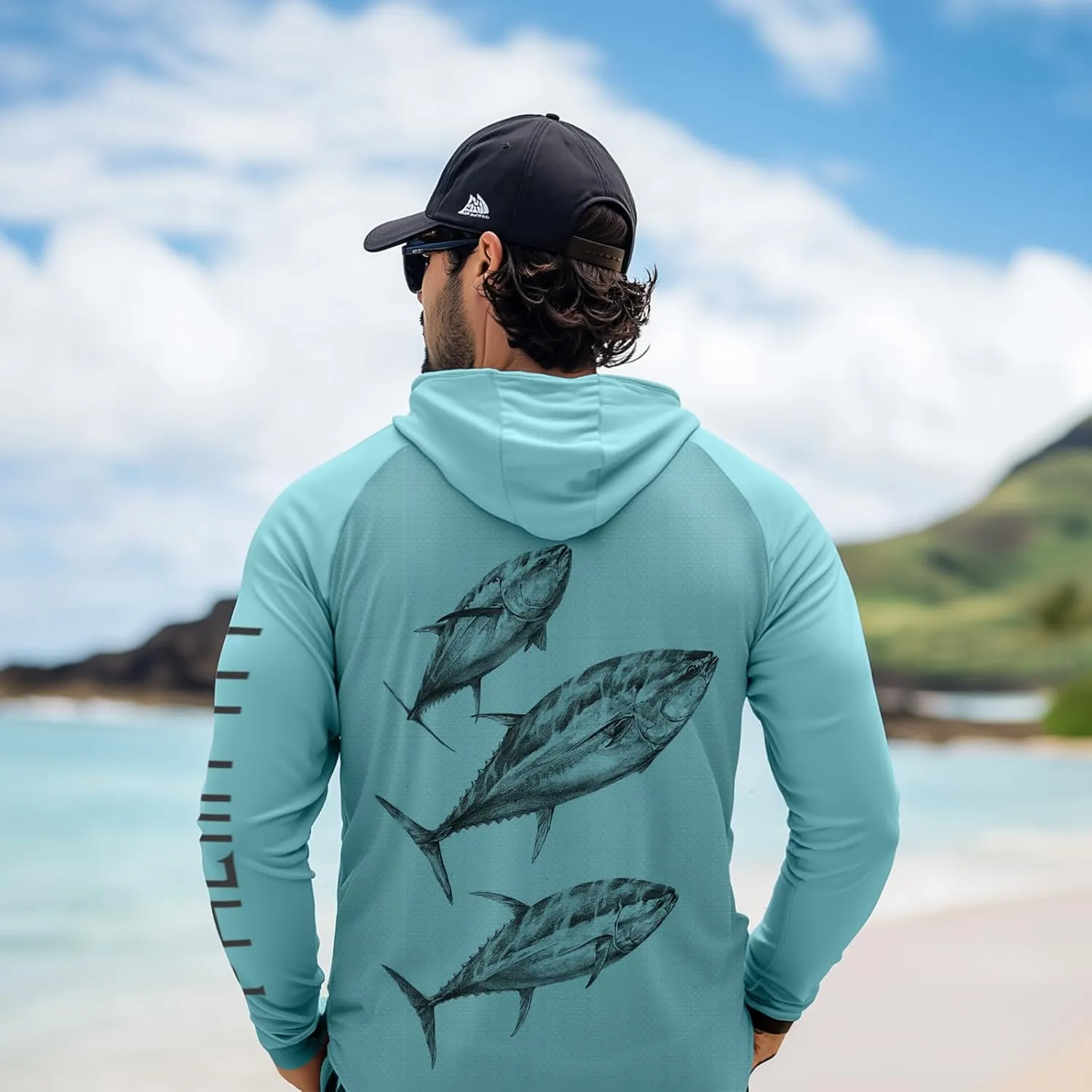 Palmyth Fishing Hoodie for Men UPF 50  Sun Protection Long Sleeve UV Shirts Breathable Quick-Dry