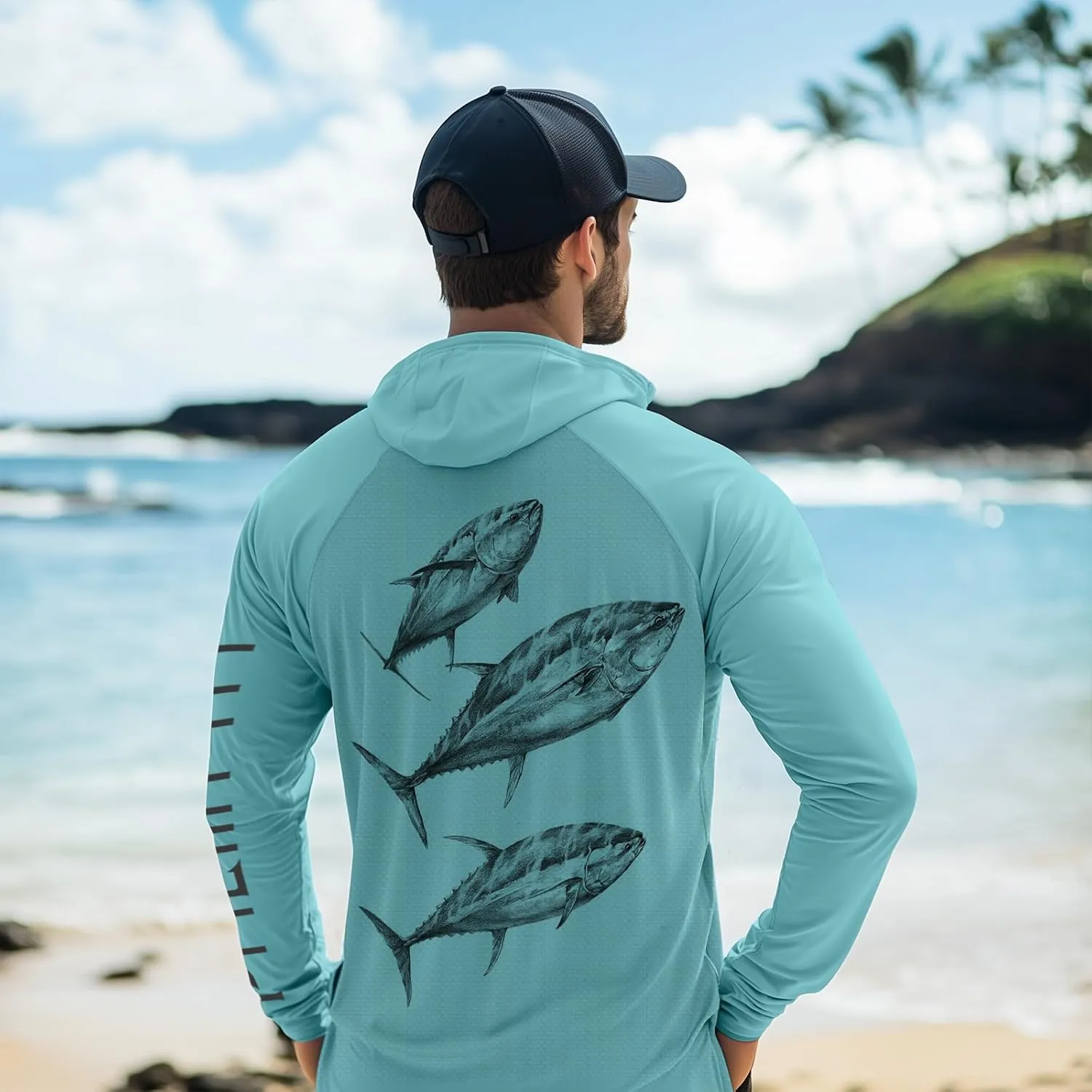 Palmyth Fishing Hoodie for Men UPF 50  Sun Protection Long Sleeve UV Shirts Breathable Quick-Dry