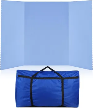 Paterr Trifold Poster Board with Storage Bag, Hook and Loop Fabric, Foldable 3 Panel Presentation Board for Science Fair and Exhibitions(Blue,72 x 36 Inch)