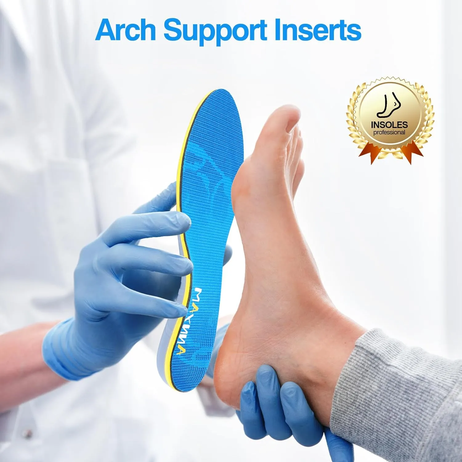 Plantar Fasciitis Insoles Arch Support Inserts Orthotics for Flat Feet Arch Pain Pronation for Work Boot Shoe for Men Women (Men 6-6 1/2 | Women 8-8 1/2-(250mm))