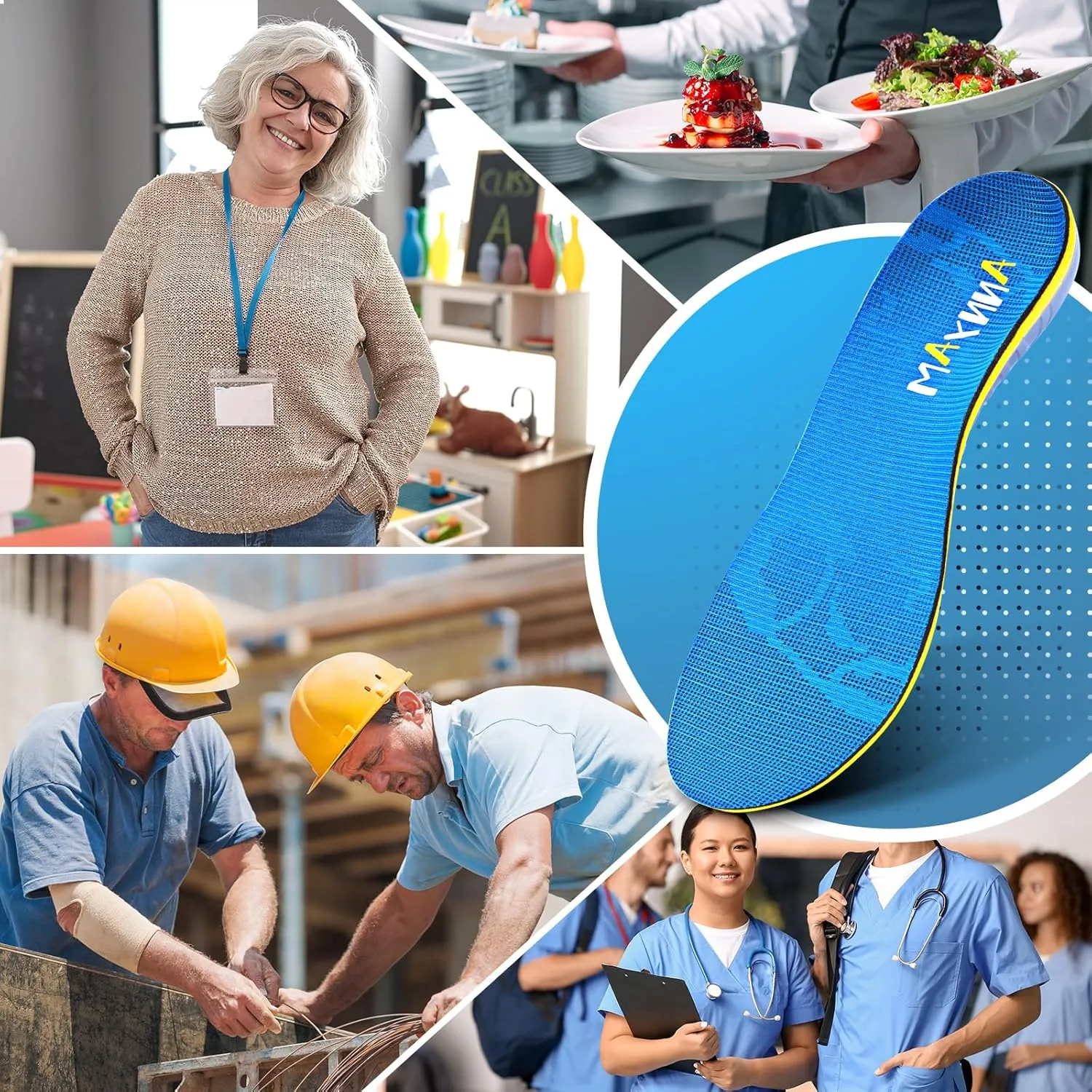 Plantar Fasciitis Insoles Arch Support Inserts Orthotics for Flat Feet Arch Pain Pronation for Work Boot Shoe for Men Women (Men 6-6 1/2 | Women 8-8 1/2-(250mm))