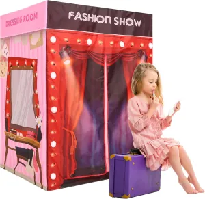 Play Tent with Light, Kids Foldable House, Indoor Princess KidsTent, Fashion Show Tent with Light