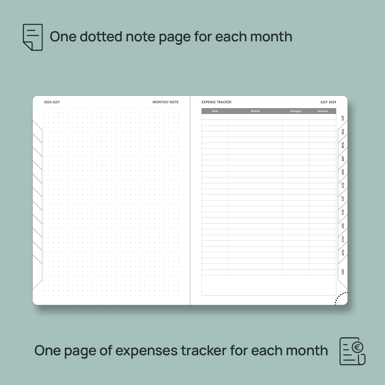 POPRUN Monthly Planner 2024-2025 (8.5" x 6.5"), 18-Month Calendar Book (Jul.2024-Dce.2025) Soft Cover, Calendar Planner with Monthly Tabs & Pocket, 100 GSM Paper - Burgundy