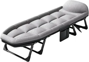 Portable Folding Camping Cot,Tent Folding Cot, Heavy Duty Outdoor Bed,with Cushion and Pillow,for Sleeping and Outdoor Recreation,190x65cm