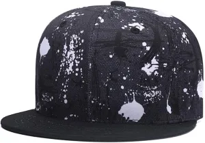 Quanhaigou Adjustable Snapback Hat for Men Women,Unisex Hip Hop Baseball Cap Flat Bill Brim Dad Hats