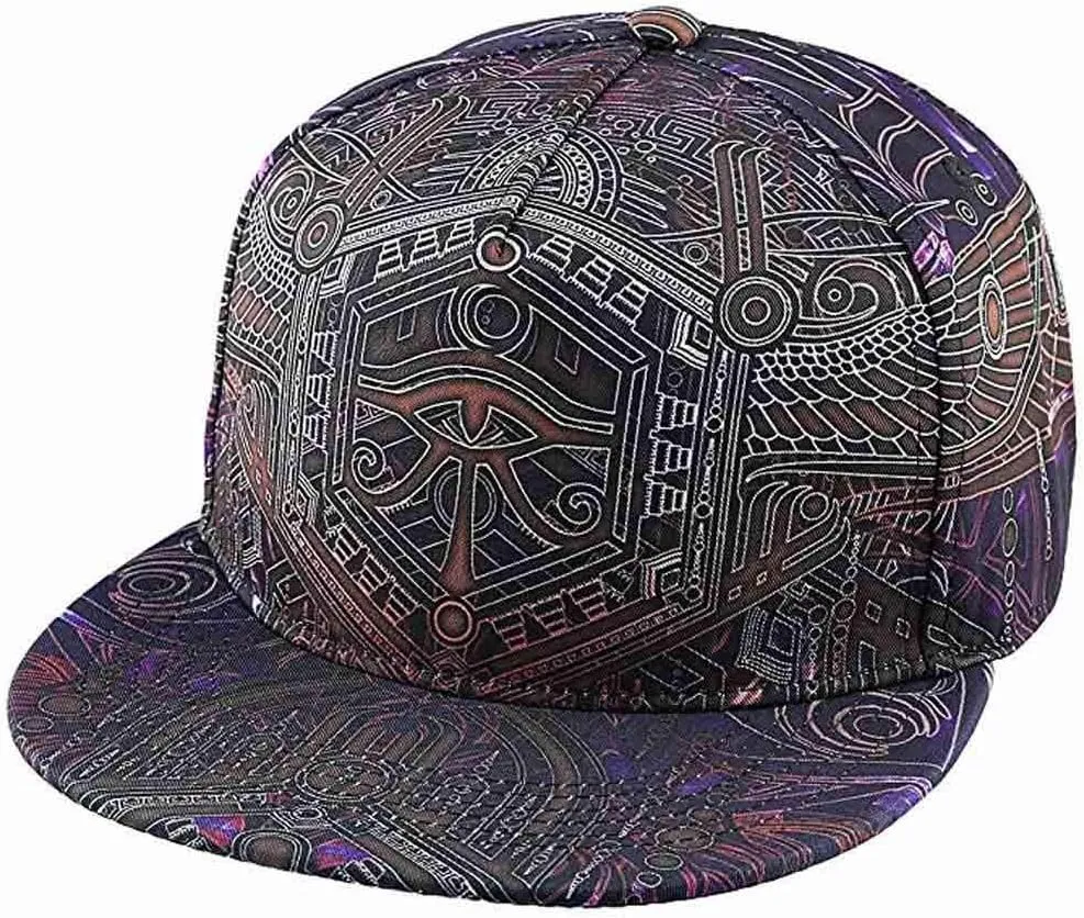 Quanhaigou Adjustable Snapback Hat for Men Women,Unisex Hip Hop Baseball Cap Flat Bill Brim Dad Hats