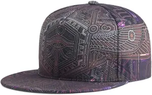 Quanhaigou Adjustable Snapback Hat for Men Women,Unisex Hip Hop Baseball Cap Flat Bill Brim Dad Hats