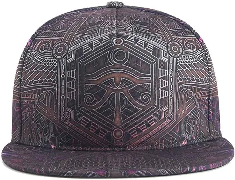 Quanhaigou Adjustable Snapback Hat for Men Women,Unisex Hip Hop Baseball Cap Flat Bill Brim Dad Hats