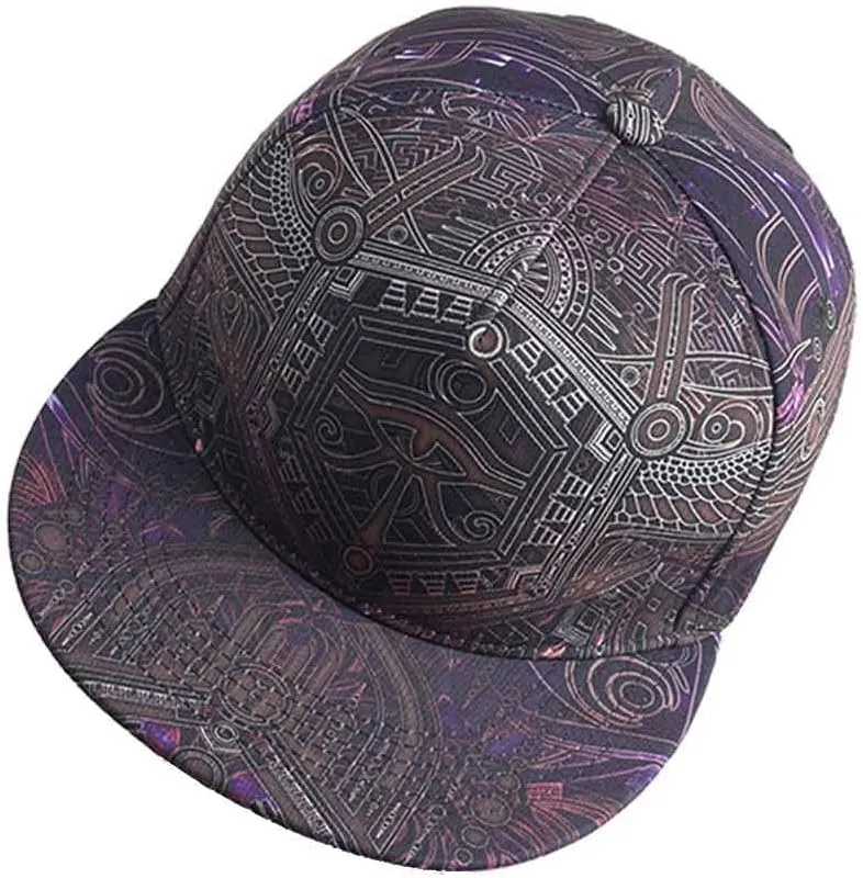 Quanhaigou Adjustable Snapback Hat for Men Women,Unisex Hip Hop Baseball Cap Flat Bill Brim Dad Hats