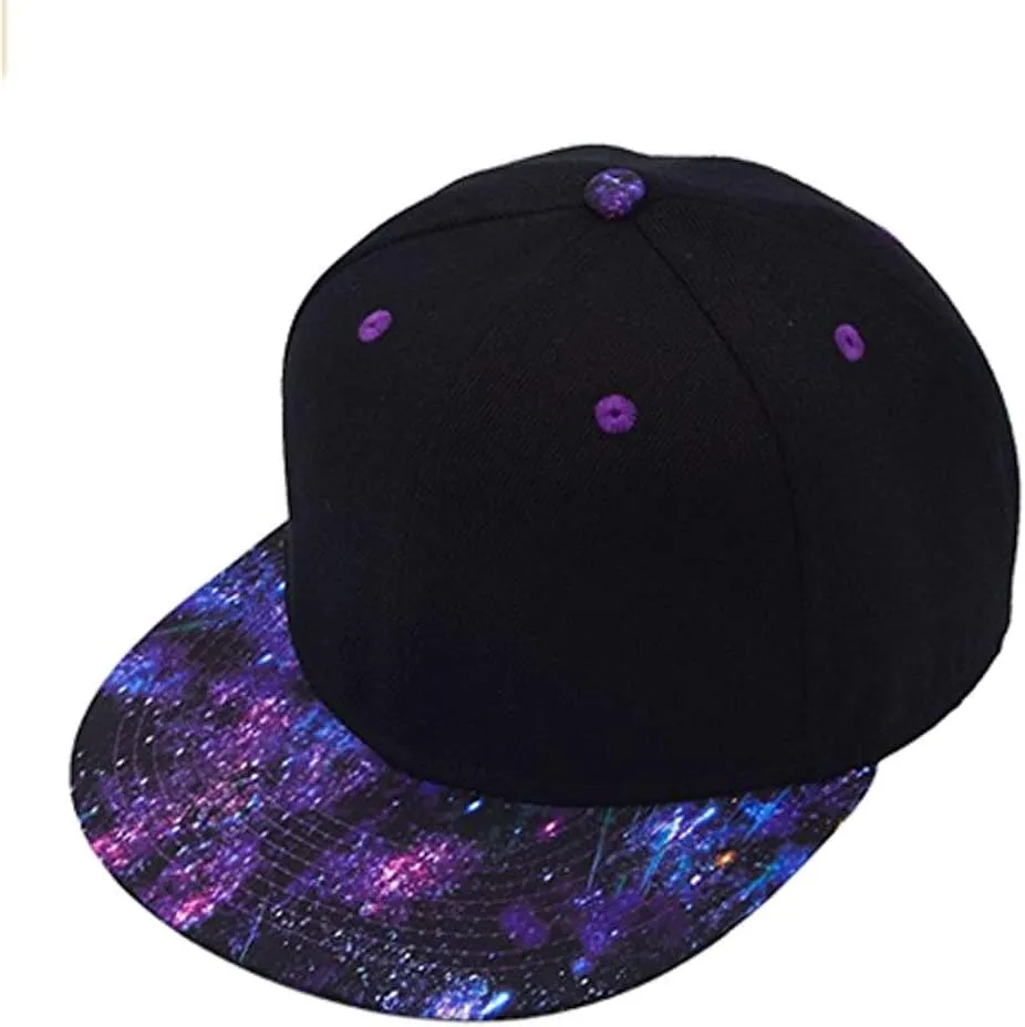 Quanhaigou Snapback Hat for Men Women,Hip Hop Style Colorful Flat Bill Hats Teens Adjustable Baseball Cap