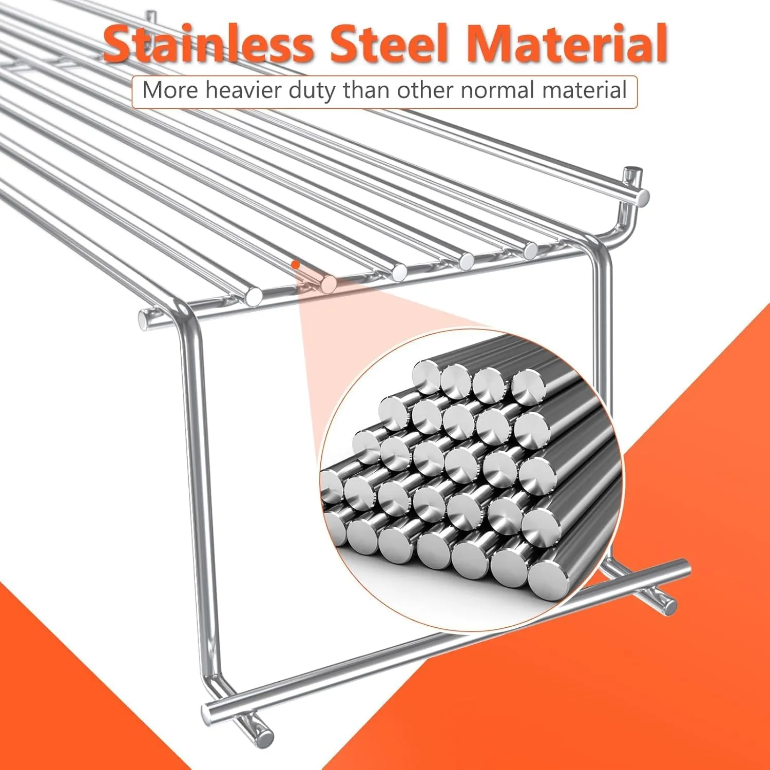 QuliMetal Stainless Steel Warming Rack for Weber Genesis 300 Series (2007-2016), Genesis E310, E320, E330, S310, S320, S330 – Replacement for Weber 65054, 81323, 62749