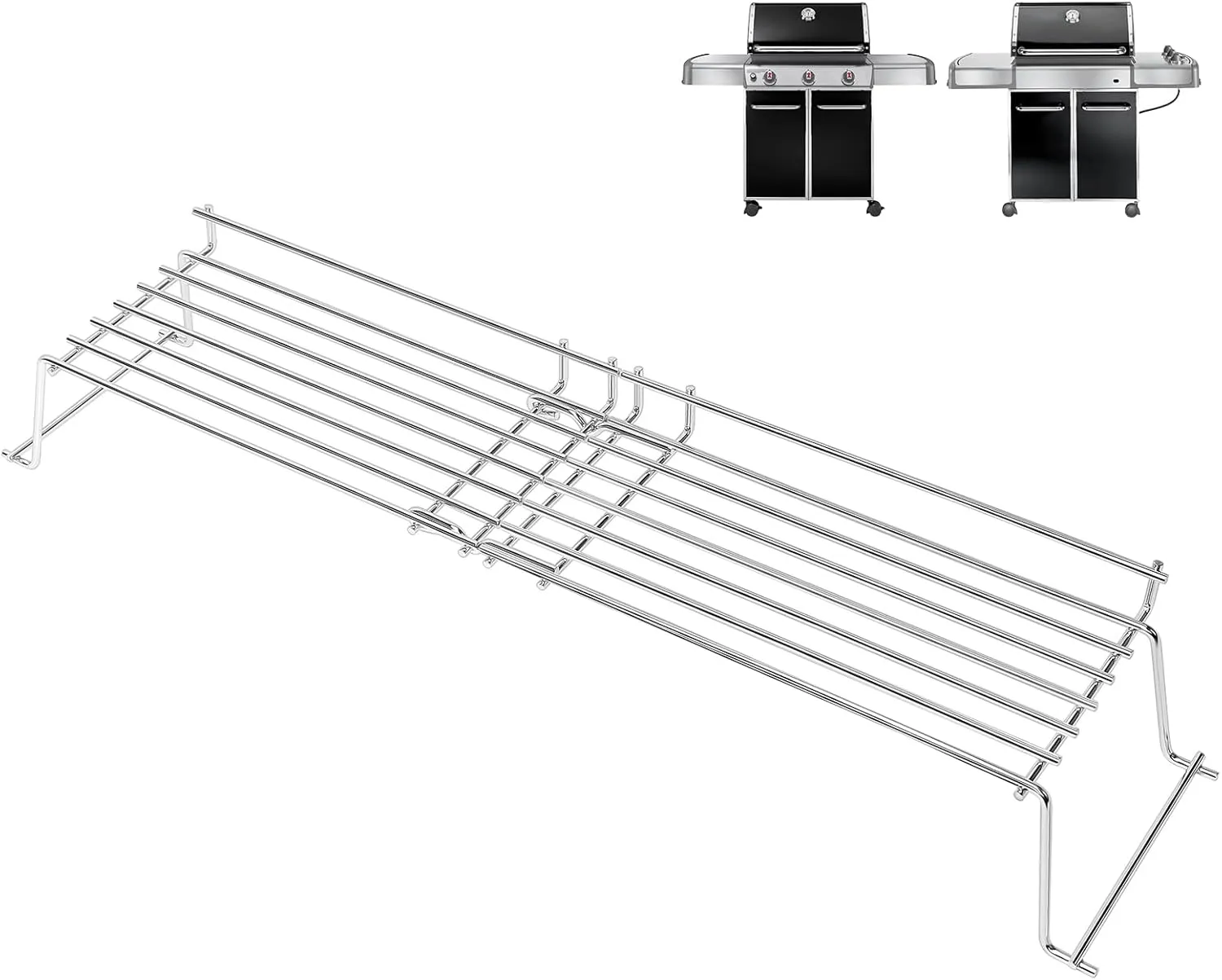 QuliMetal Stainless Steel Warming Rack for Weber Genesis 300 Series (2007-2016), Genesis E310, E320, E330, S310, S320, S330 – Replacement for Weber 65054, 81323, 62749