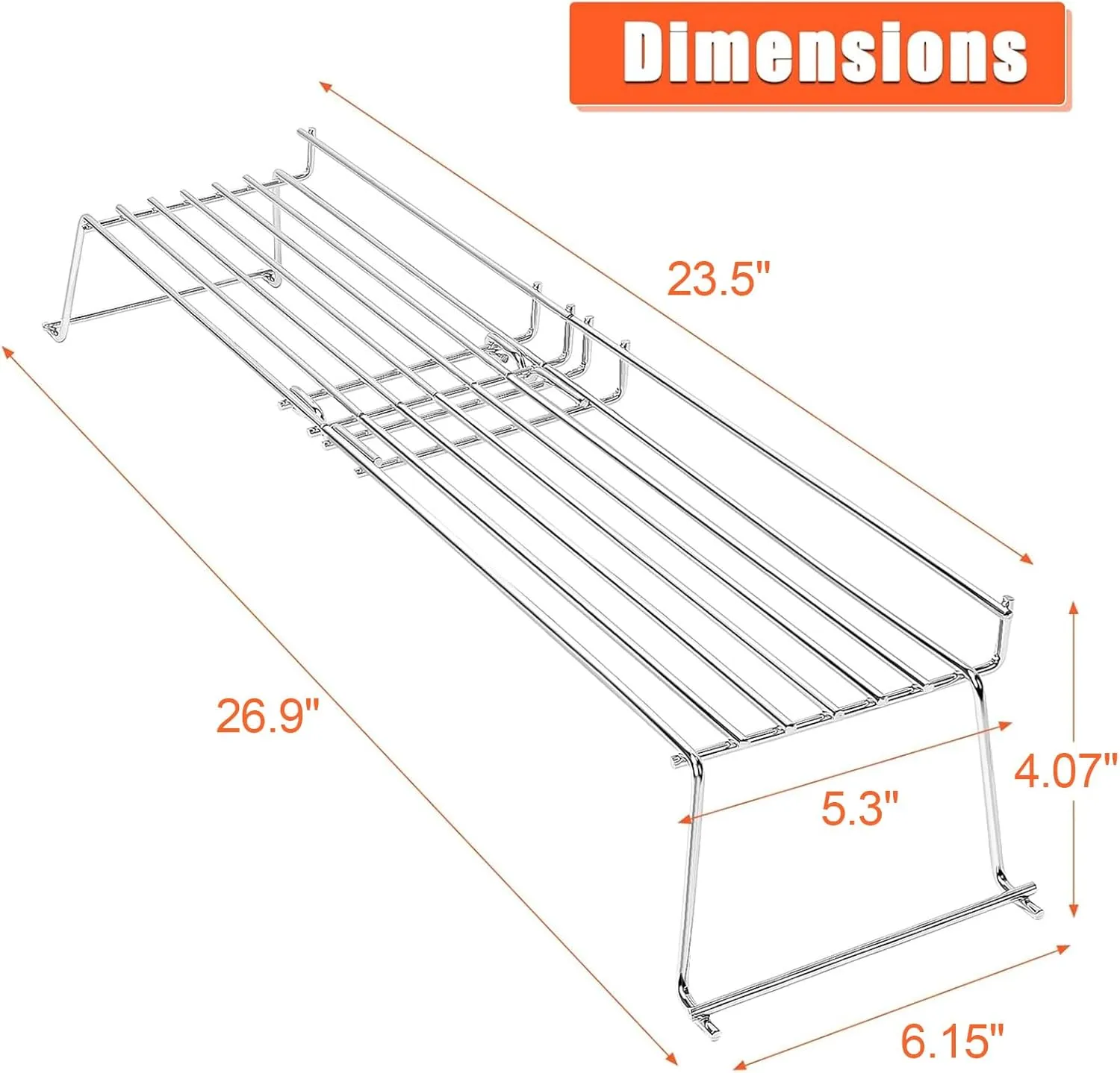 QuliMetal Stainless Steel Warming Rack for Weber Genesis 300 Series (2007-2016), Genesis E310, E320, E330, S310, S320, S330 – Replacement for Weber 65054, 81323, 62749