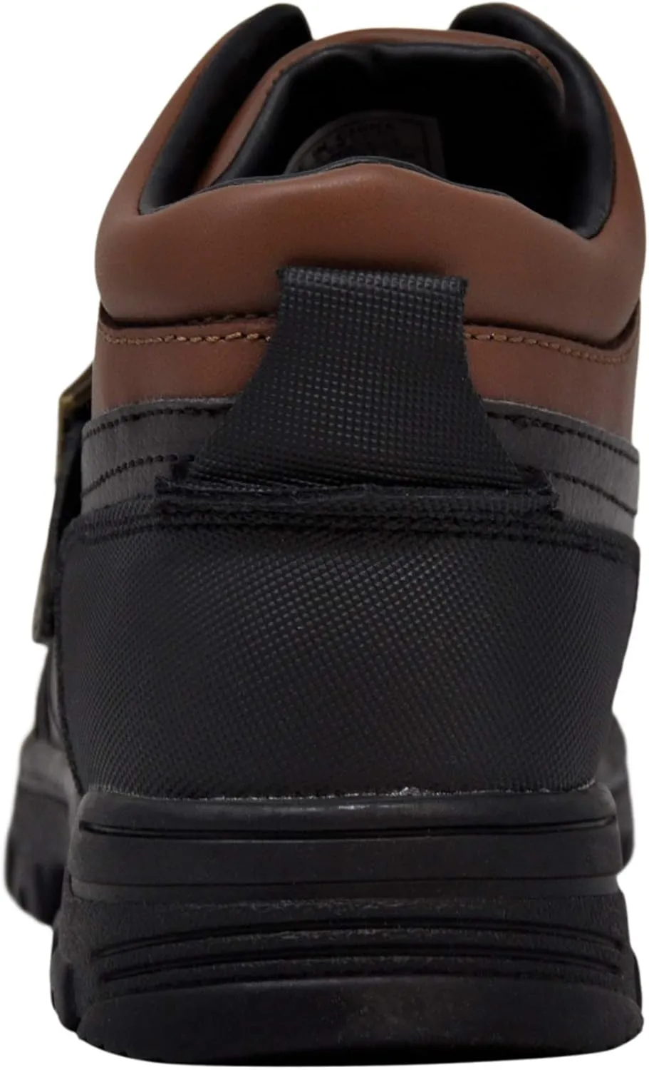 RALPH LAUREN Boy's Dover Boot, Chocolate/Tan Leather Combat