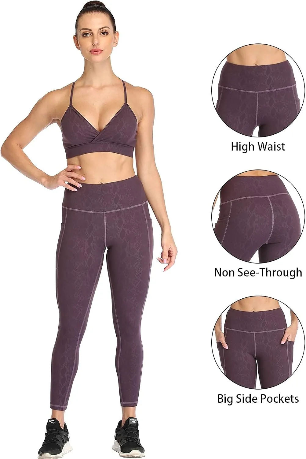RAYPOSE Womens Workout Capri Leggings for Women with Pockets Plus Size Basic Pants Yoga Gym Casual Summer