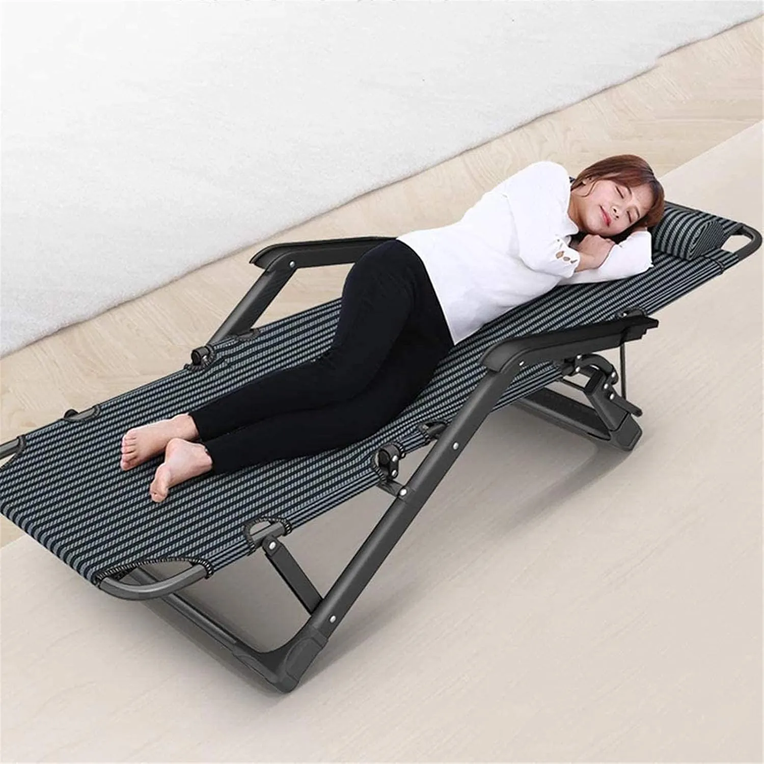 Recliner Camping Chairs Garden Loungers Folding Chair Sun Lounger, Deck Chairs, Folding Bed, Office Nap Chair, Camp Bed, Household Portable Chair -Suitable for Outdoor Patio Chairs