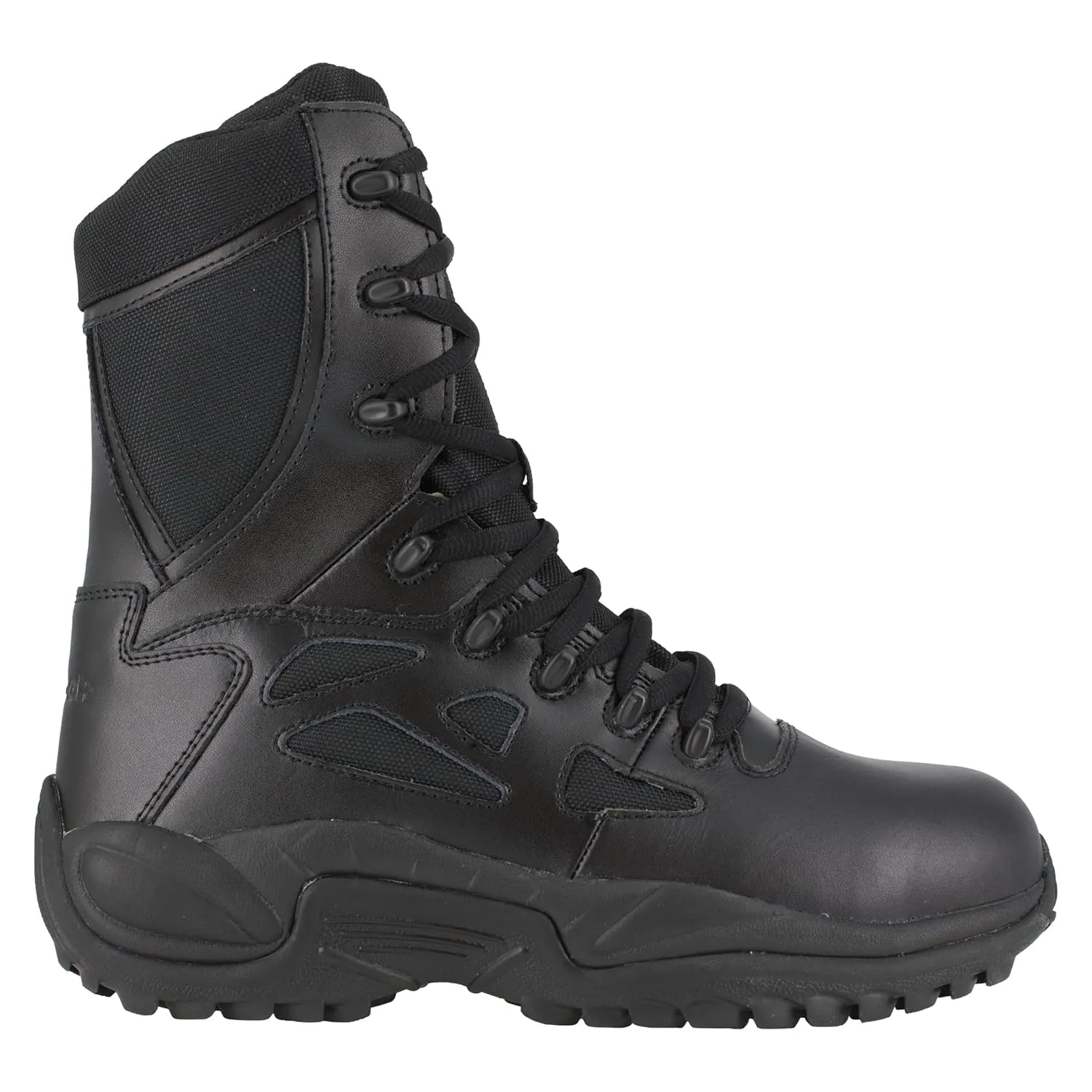 Reebok Work Men's Rb8874 Rapid Response Rb Composite Toe 8" Stealthtactical Boot with Side Zipper Black Military & Tactical, 8 W US